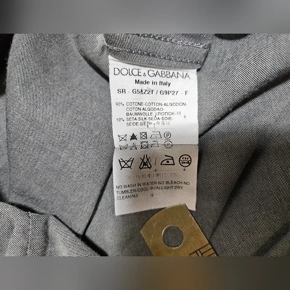Dolce &amp; Gabbana Men Dark Grey Shirt Small 42 16 1/2