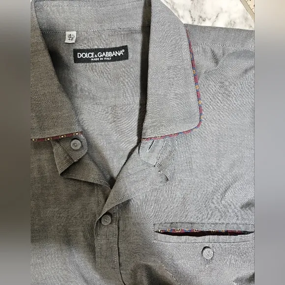 Dolce &amp; Gabbana Men Dark Grey Shirt Small 42 16 1/2