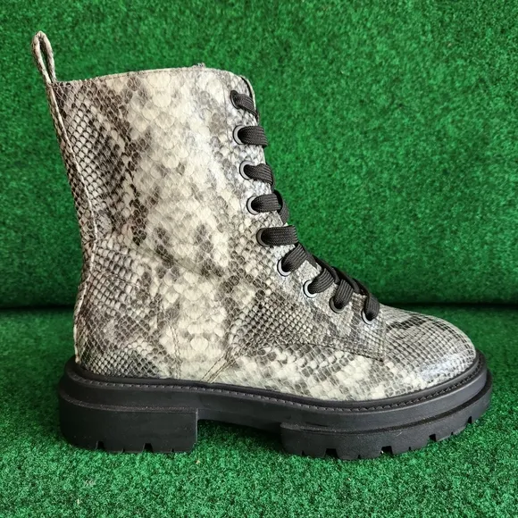 Dolce Vita Snake Print Lace-Up Combat Boot Size 10 New