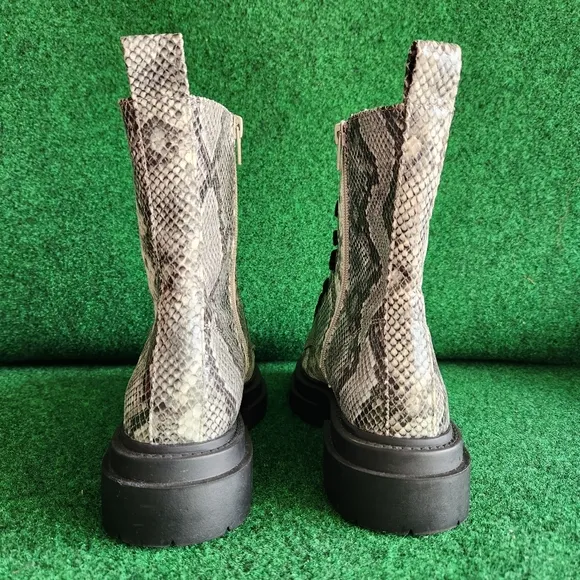 Dolce Vita Snake Print Lace-Up Combat Boot Size 10 New