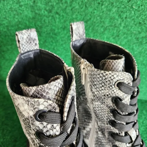 Dolce Vita Snake Print Lace-Up Combat Boot Size 10 New