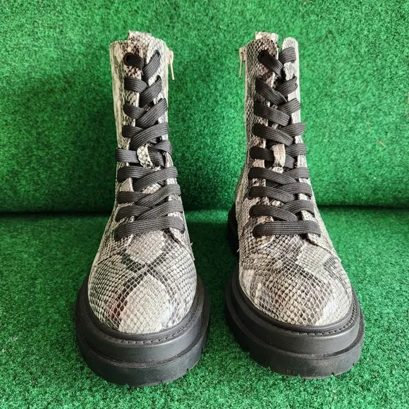 Dolce Vita Snake Print Lace-Up Combat Boot Size 10 New