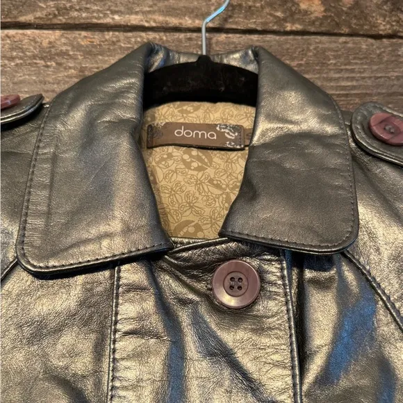 Doma Luxury Genuine Leather Silver Jacket size small