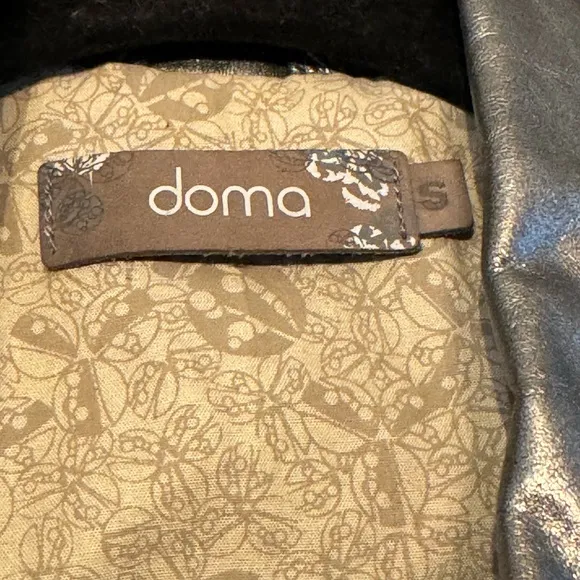 Doma Luxury Genuine Leather Silver Jacket size small