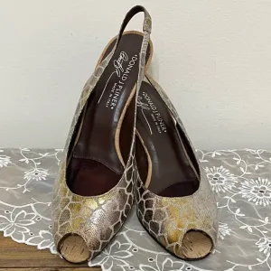Donald Pliner Metallic Sling Back Shoes