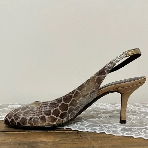 Donald Pliner Metallic Sling Back Shoes
