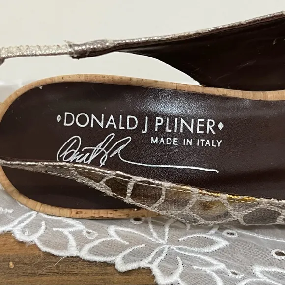Donald Pliner Metallic Sling Back Shoes