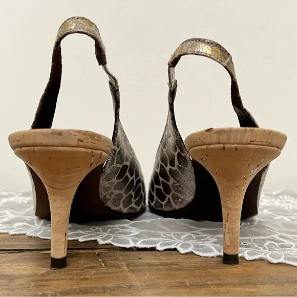 Donald Pliner Metallic Sling Back Shoes