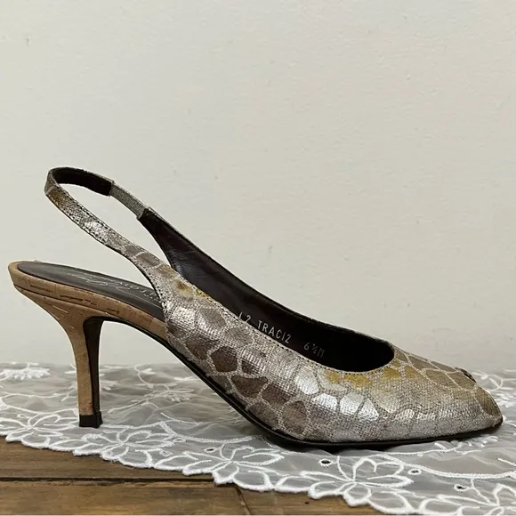 Donald Pliner Metallic Sling Back Shoes