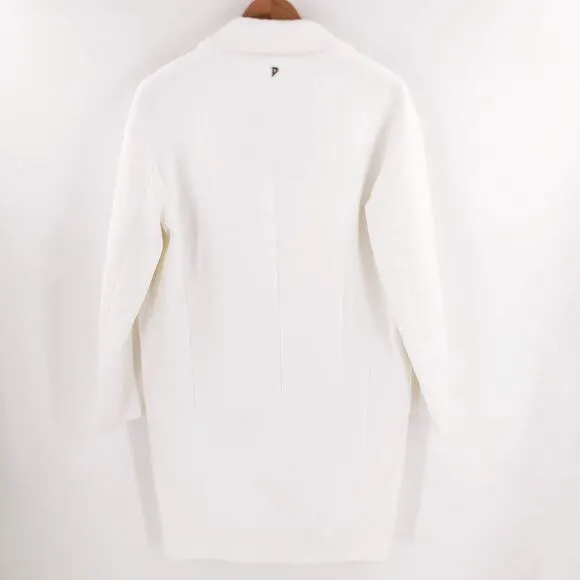 Dondup Coat Nubby Textured White Single Breasted Women's Sz IT 42 US M NWT $655