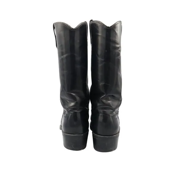 Double H Leather Cowboy Boots Mens 10D Black Western Rodeo Work Wear Moto Casual