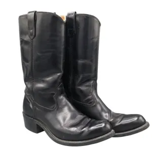 Double H Leather Cowboy Boots Mens 10D Black Western Rodeo Work Wear Moto Casual
