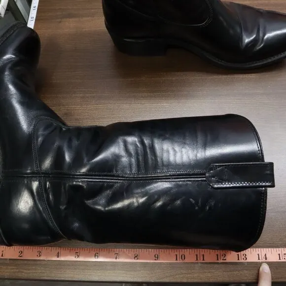 Double H Leather Cowboy Boots Mens 10D Black Western Rodeo Work Wear Moto Casual