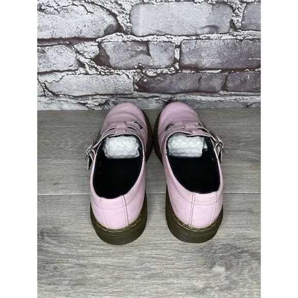 Dr. Martens 8065 J Pink Patent Leather Mary Jane Strap Shoes Women Sz 34EU/3M US