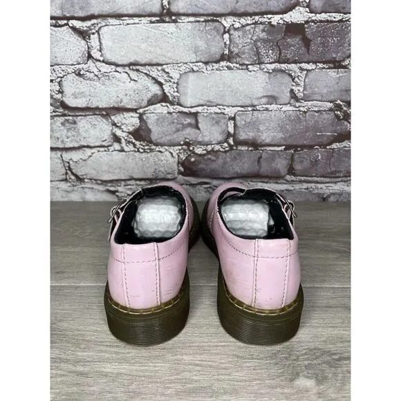 Dr. Martens 8065 J Pink Patent Leather Mary Jane Strap Shoes Women Sz 34EU/3M US