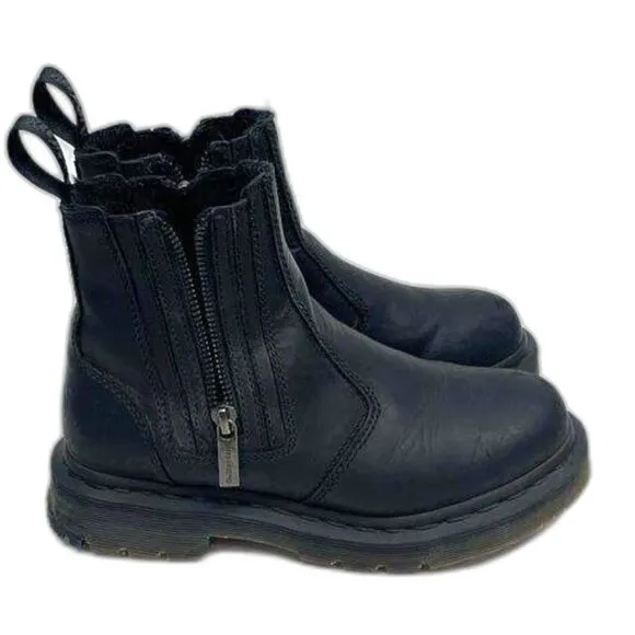 Dr. Martens Alyson Black Waterproof Leather Boots
