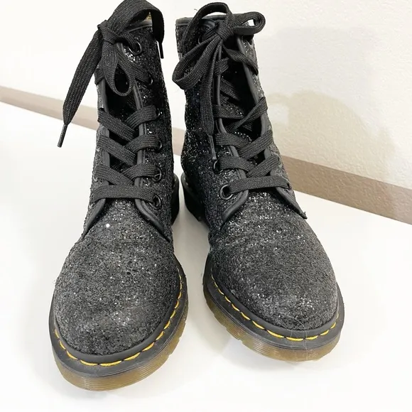 Dr. Martens Black Glitter 1460 Farrah boots size 10