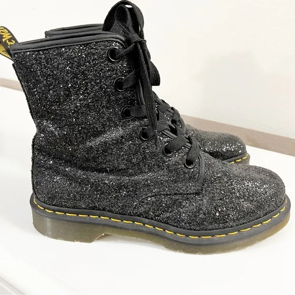Dr. Martens Black Glitter 1460 Farrah boots size 10