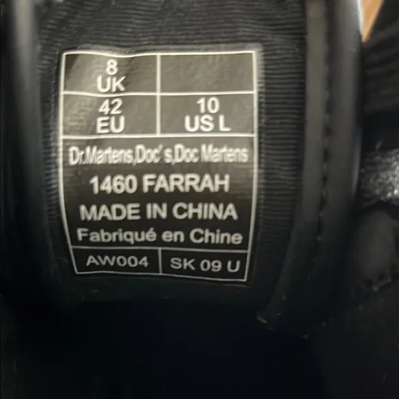 Dr. Martens Black Glitter 1460 Farrah boots size 10