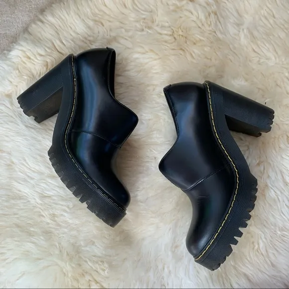 DR MARTENS CORDELIA RETRO MOD SMOOTH Black LEATHER HEELS