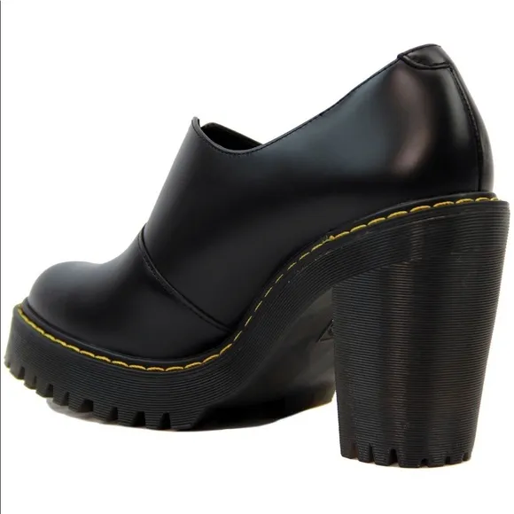 DR MARTENS CORDELIA RETRO MOD SMOOTH Black LEATHER HEELS