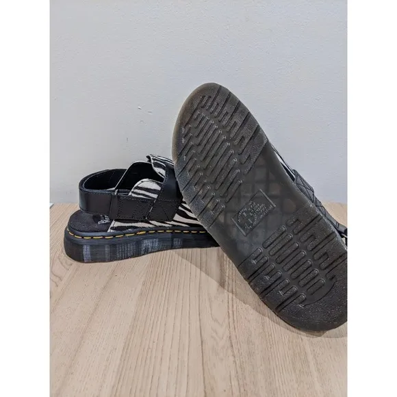 Dr. Martens Jorge II Cow hair upper slingback shoes zebra  Men's 6 Wmns 7