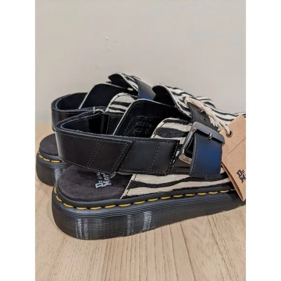 Dr. Martens Jorge II Cow hair upper slingback shoes zebra  Men's 6 Wmns 7