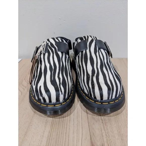 Dr. Martens Jorge II Cow hair upper slingback shoes zebra  Men's 6 Wmns 7