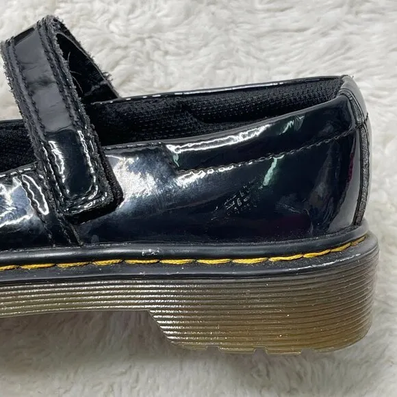 Dr. Martens Kid's Black Maccy Patent Leather Mary Jane Shoes Size 13