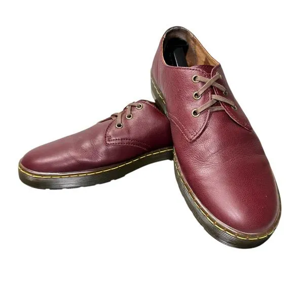 Dr. Martens Men Cruise Coronado Virginia Leather 3 Eye Derby Shoes Cherry Red 11