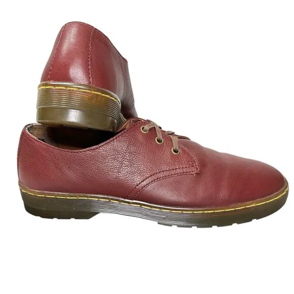 Dr. Martens Men Cruise Coronado Virginia Leather 3 Eye Derby Shoes Cherry Red 11