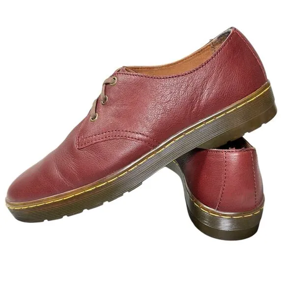 Dr. Martens Men Cruise Coronado Virginia Leather 3 Eye Derby Shoes Cherry Red 11