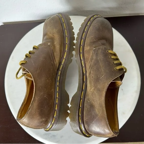 Dr Martens Men's 1561 Shoes England Size 5 Brown Leather Lug Sole Air Cushion