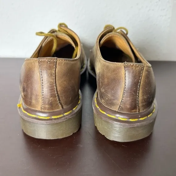 Dr Martens Men's 1561 Shoes England Size 5 Brown Leather Lug Sole Air Cushion