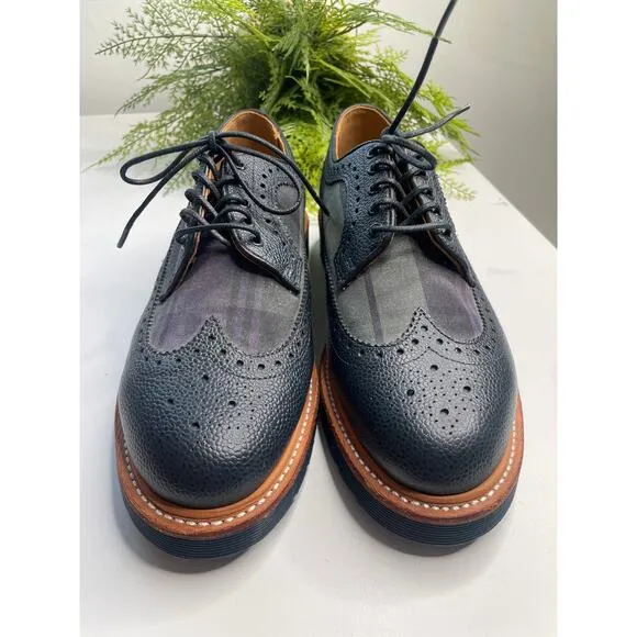 Dr Martens Mens Windsor 3989 Brogue Shoes Size 7 Navy Green Plaid Preppy Work