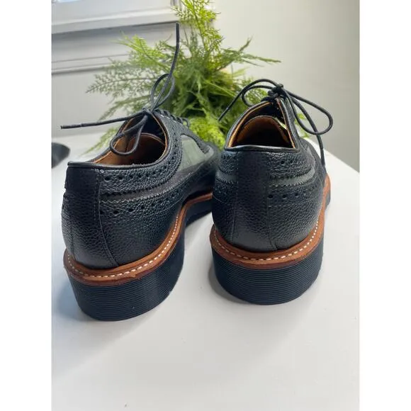 Dr Martens Mens Windsor 3989 Brogue Shoes Size 7 Navy Green Plaid Preppy Work