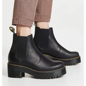 Dr. Martens Rometty Black Chelsea Ankle Boots with Chunky Sole