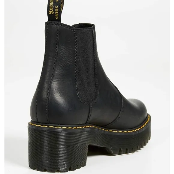 Dr. Martens Rometty Black Chelsea Ankle Boots with Chunky Sole