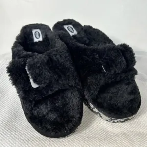 Dr. Scholl's NEW Shoes Women's Staycay OG Slipper Black Faux Fur Size 9 M