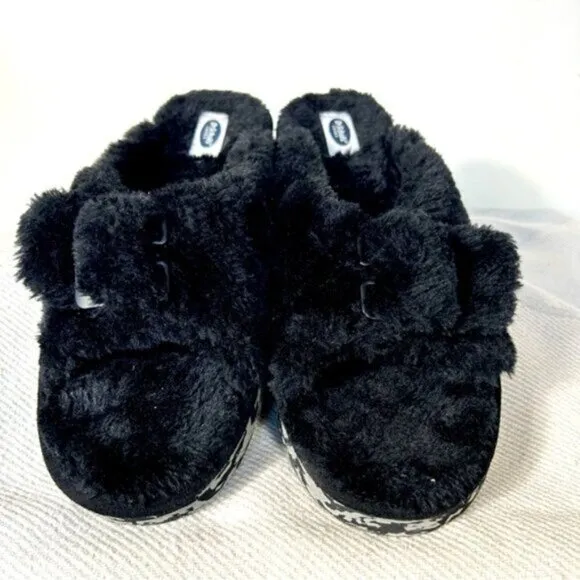 Dr. Scholl's NEW Shoes Women's Staycay OG Slipper Black Faux Fur Size 9 M