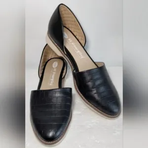 Dr. Scholls Women's 9M Shoes Croc Cushioned Quilted Heel Slip on Flats Black