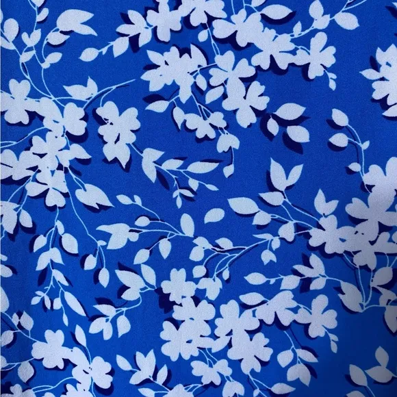 Draper James Floral RuffleHem Sun Dress Blue White Jersey Knit Size S/M…