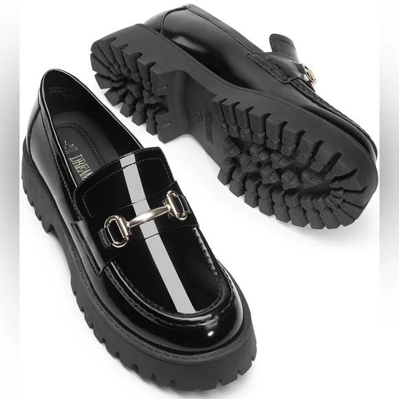 DREAM PAIRS Chunky Penny Loafer Slip On Casual Dressy Shoes with Arch Support