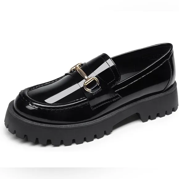 DREAM PAIRS Chunky Penny Loafer Slip On Casual Dressy Shoes with Arch Support