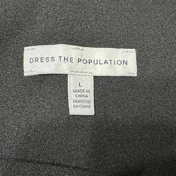 Dress The Population One Shoulder Midi Dress Womens L Black Bow Minimalist Party
