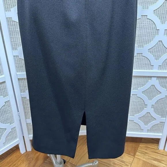 Dress The Population One Shoulder Midi Dress Womens L Black Bow Minimalist Party