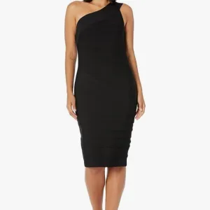 Dress The Population Vera Band-aid One Shoulder Dress sz S Black