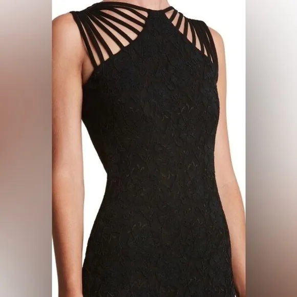 Dress the Population, Women's Gwen Midi Dress Sleeveless Black Sz. Small