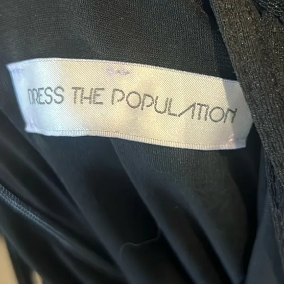 Dress the Population, Women's Gwen Midi Dress Sleeveless Black Sz. Small