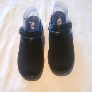 Drew Savannah Super Cushioned Black Sz. 7-7.5 W/WW Buckled Clog Shoes